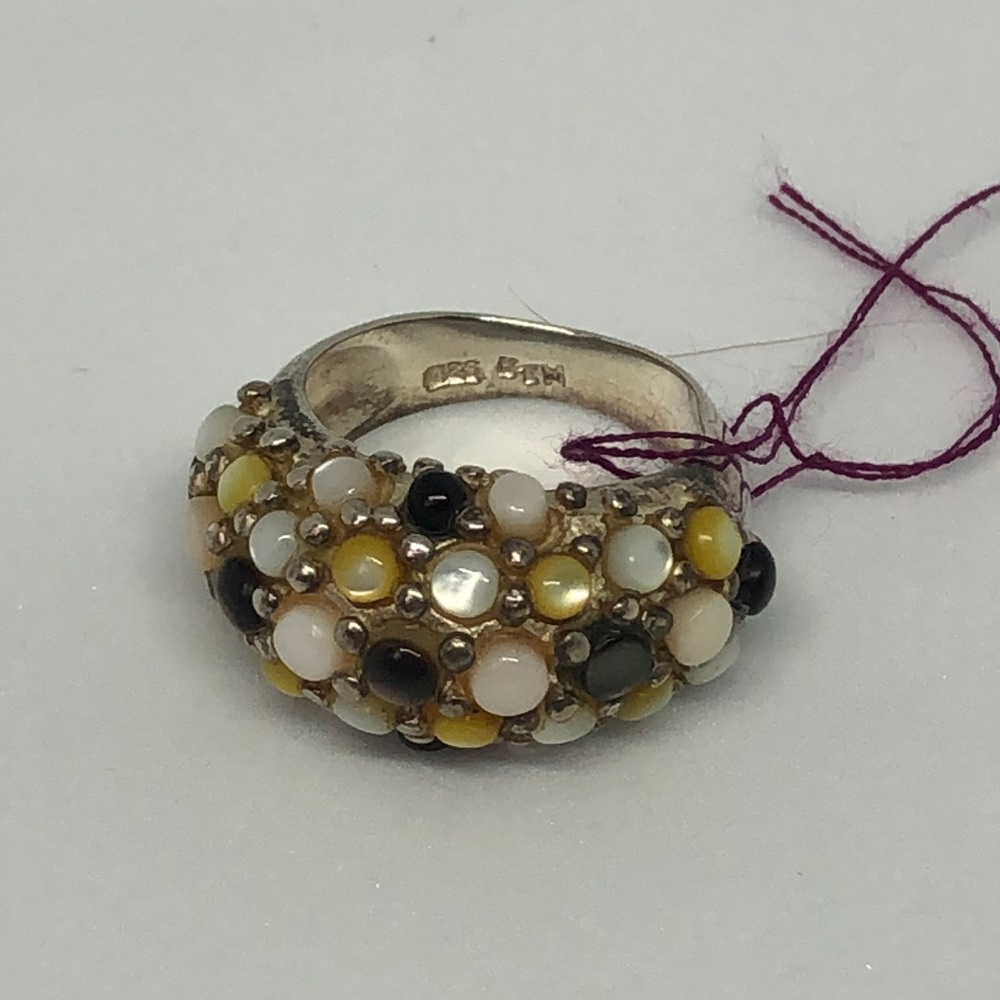 Multi Colored Stone Sterling Ring .925 - image 5